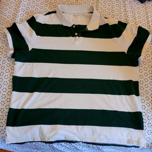 Green & White 2 XL Striped Old Navy Polo